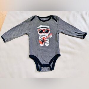 $5 💥Halloween Mummy Rocker Onesie Bodysuit, Black White Orange, Easy Costume!
